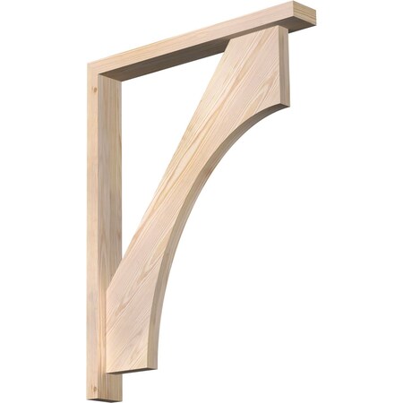 Ekena Millwork Westlake Block Smooth Bracket w/ Offset Brace, Douglas Fir, 3 1/2"W x 26"D x 34"H BKT0402X26X34WTL05SDF